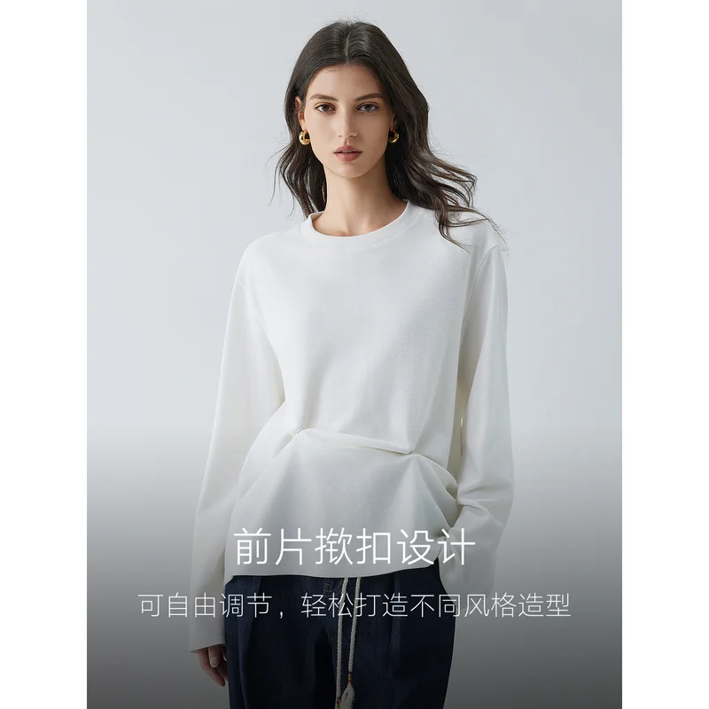 T恤、女、棉76.3% 聚酯纤维23.7%、白色