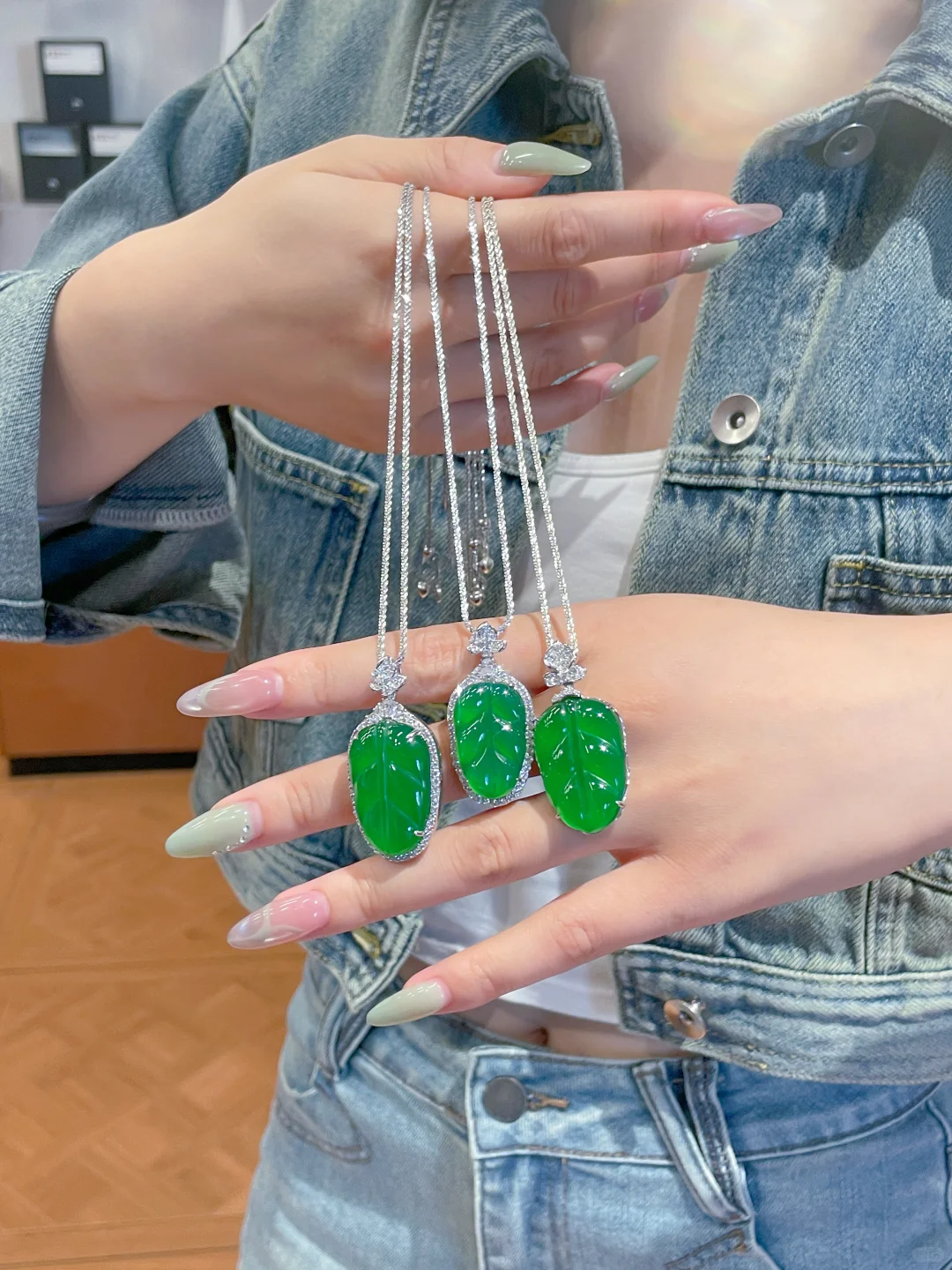 温柔又知性的满绿叶子吊坠们～🍃