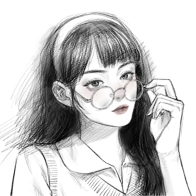 临摹控笔练习【69-100】女头像