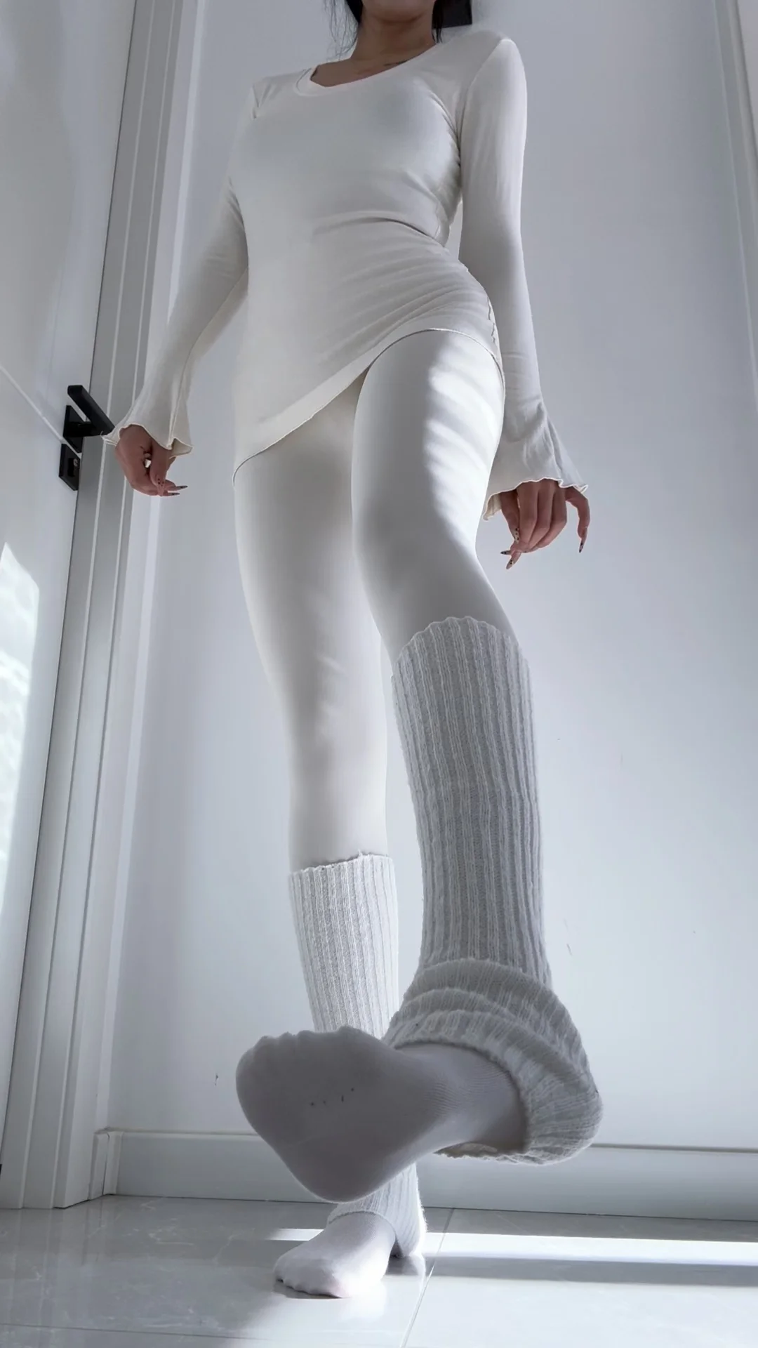 奶fufu～瑜伽裤和袜套绝配ootd