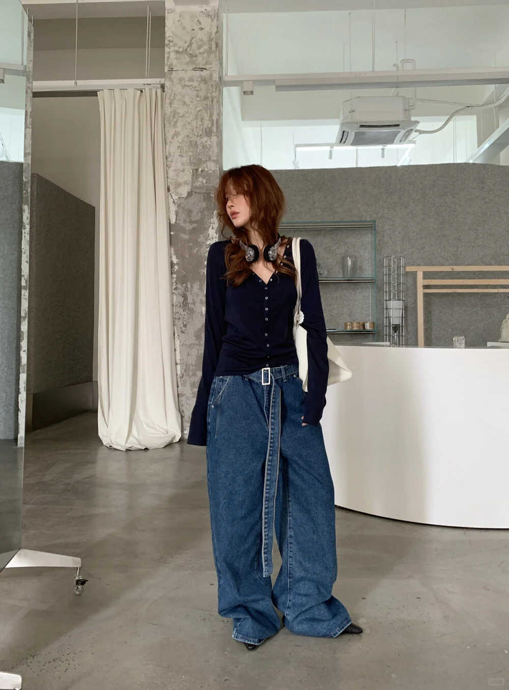 冬日百搭牛仔裤！遮胯显高显腿长✔️🔹