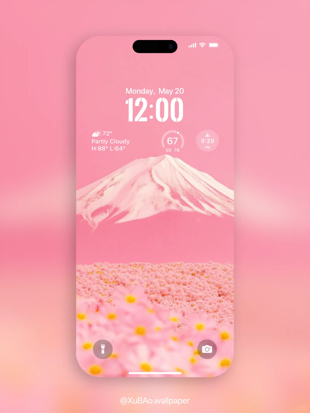 C2517 | 4k壁纸 | 山与花海[粉黛]