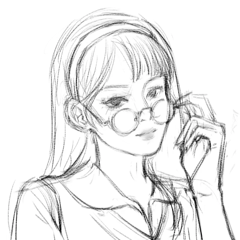 临摹控笔练习【69-100】女头像