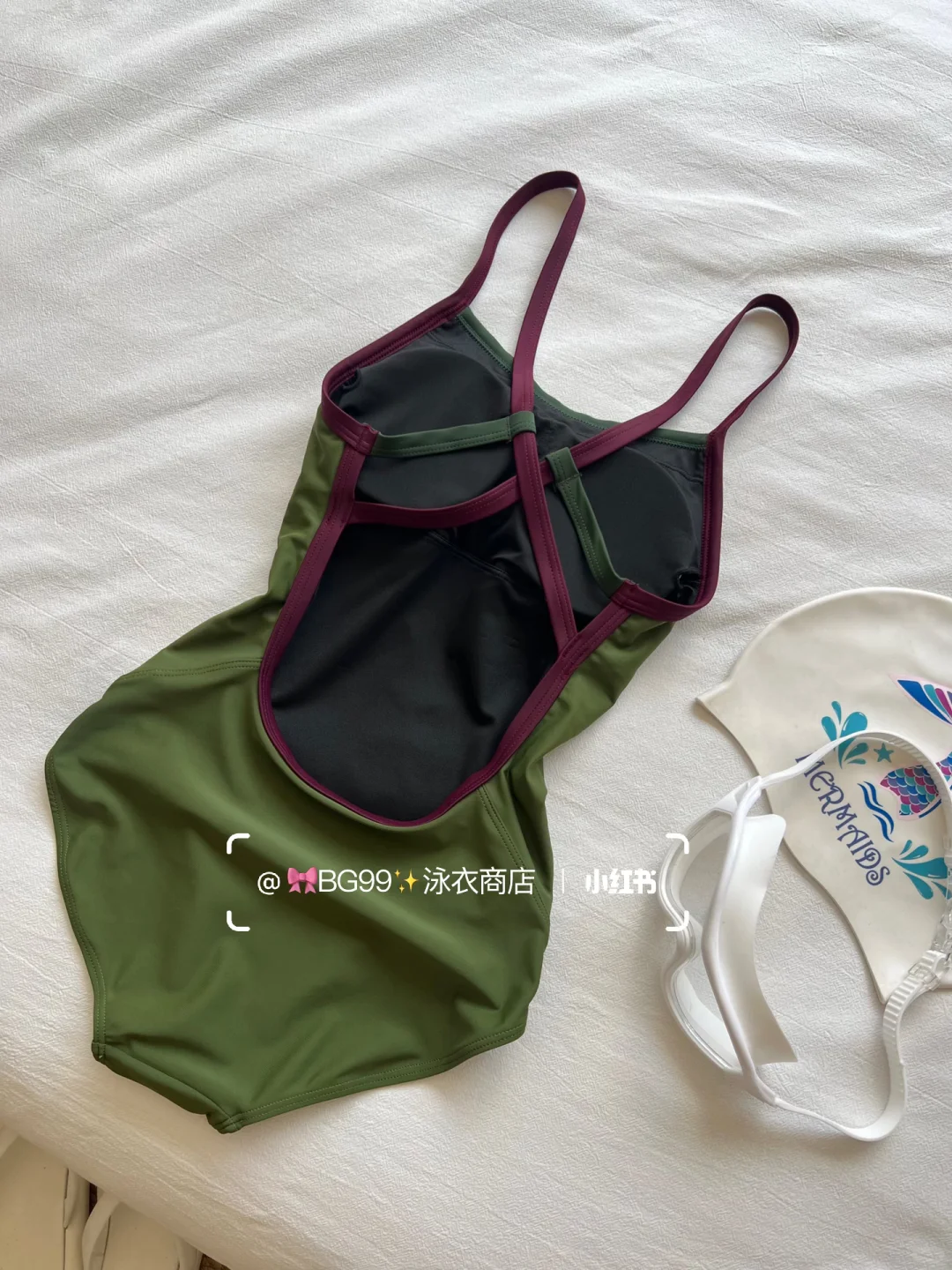 小红书泳衣爆款🏊‍♀️苔藓绿竞速泳衣！上🔗啦