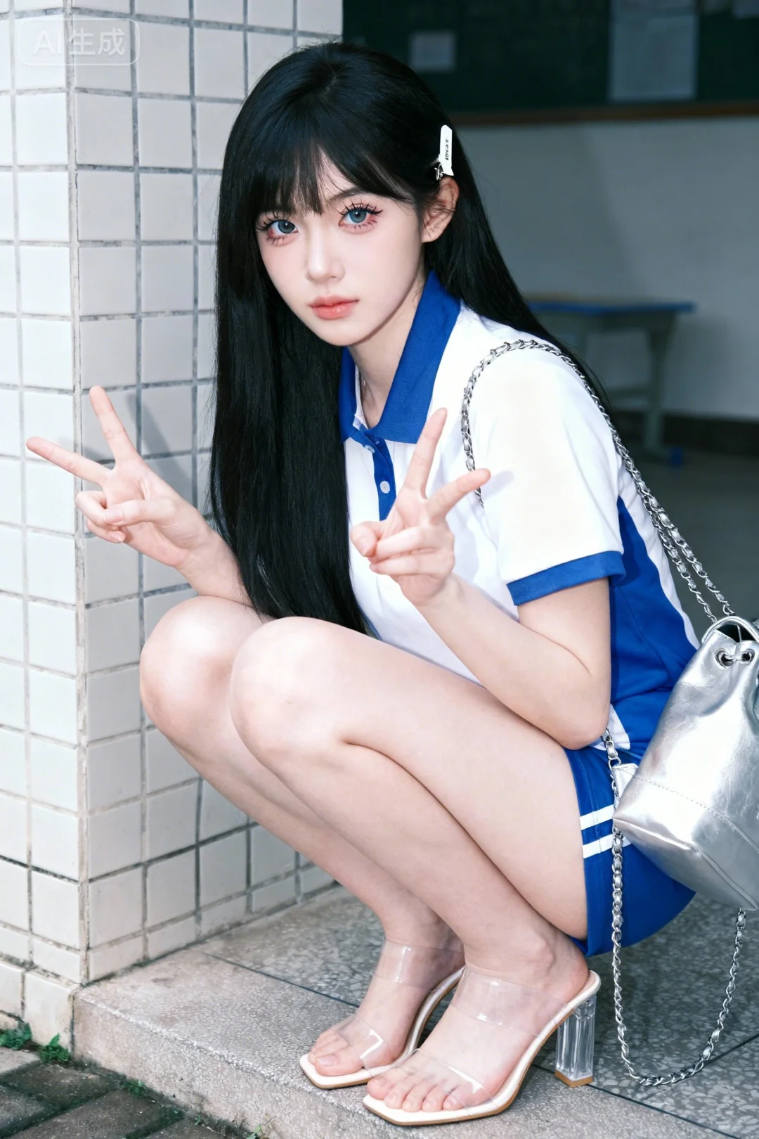 蓝色系的穿搭，是青春的活力象征