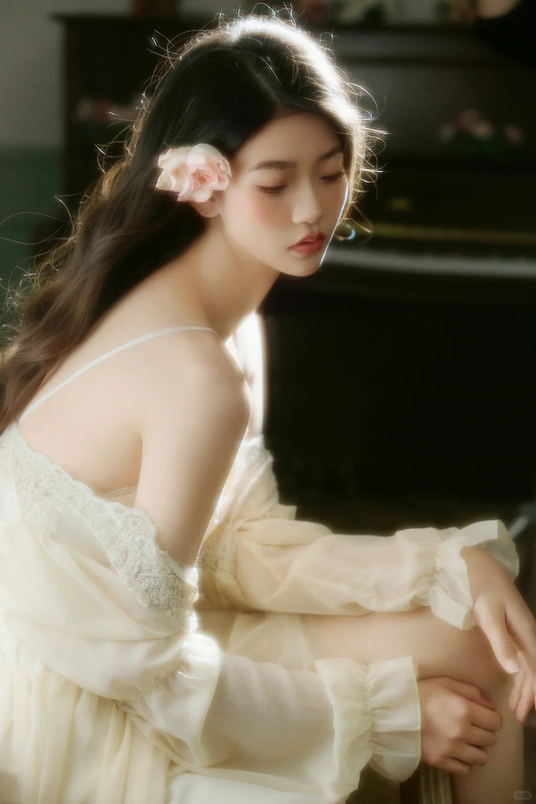 🌷鲜花和少女的适配度是百分百吧！私房照