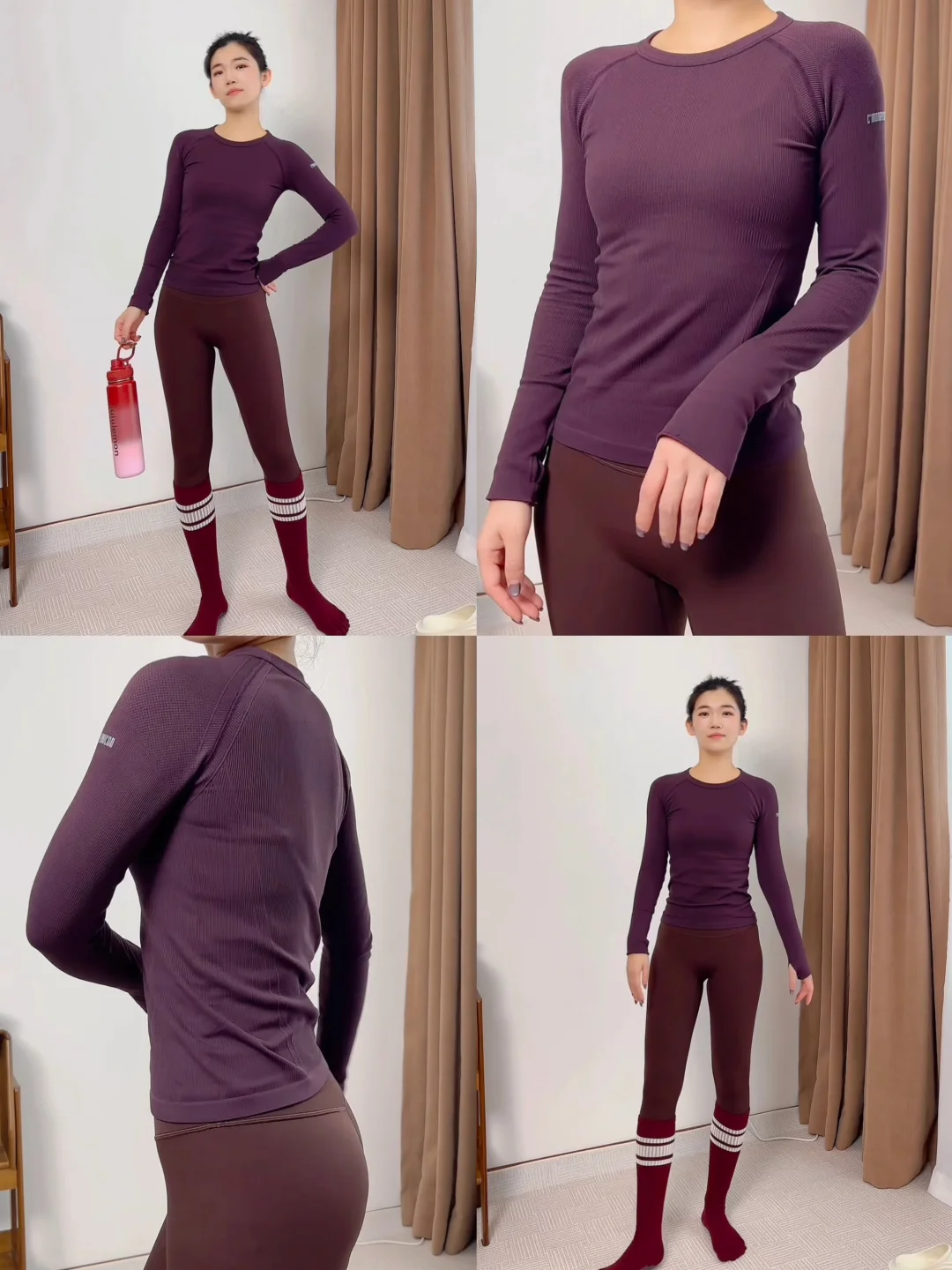 乌梅紫瑜伽长袖💜再次美到我❗整个人发光