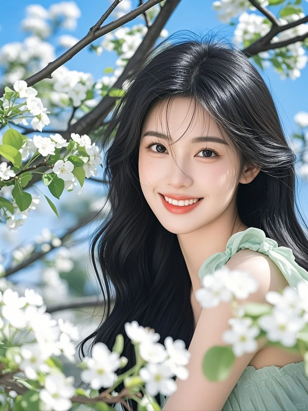 花与少女的梦幻邂逅，是温柔与浪漫的交织