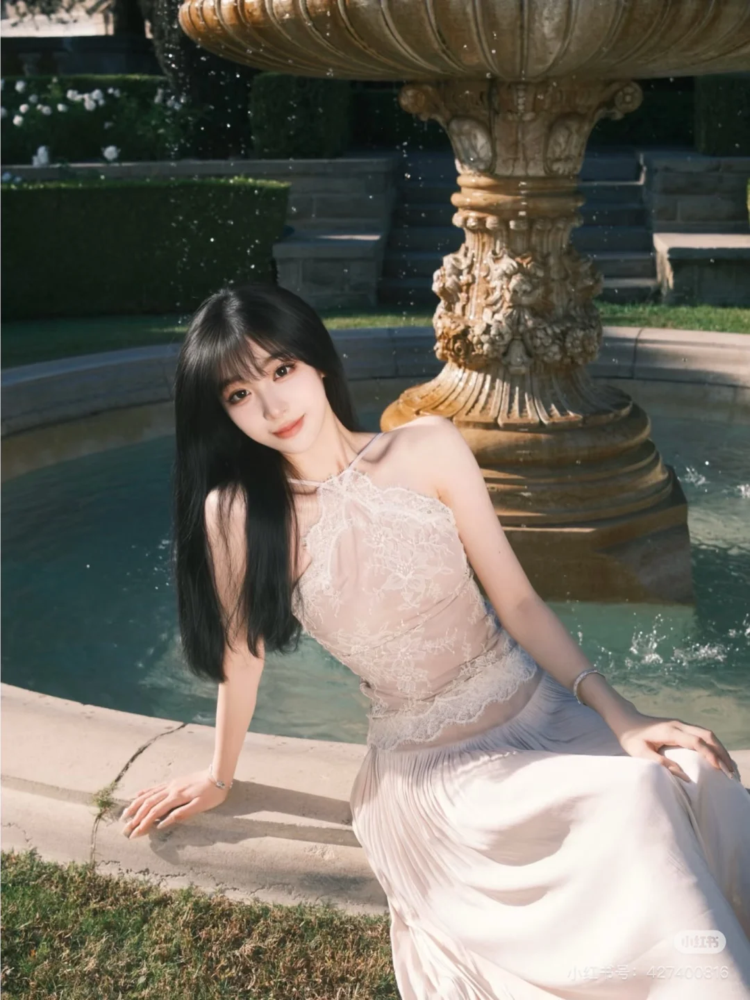 ＜租＞rovente 蕾丝拼接吊带连衣裙