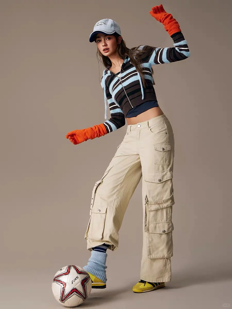 CHUU工装阔腿休闲裤女士