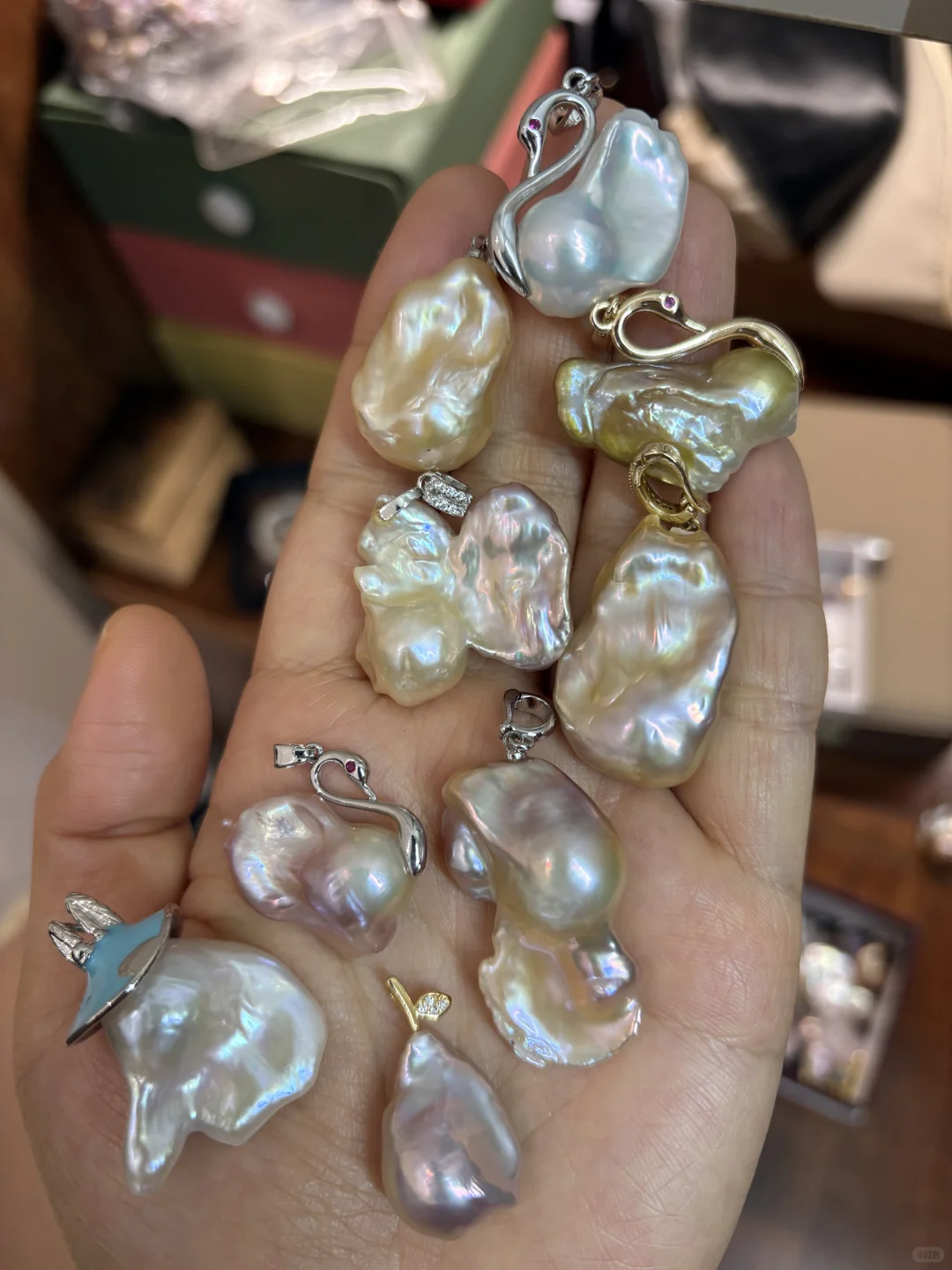 50一个闲置天然淡水珍珠巴洛克吊坠