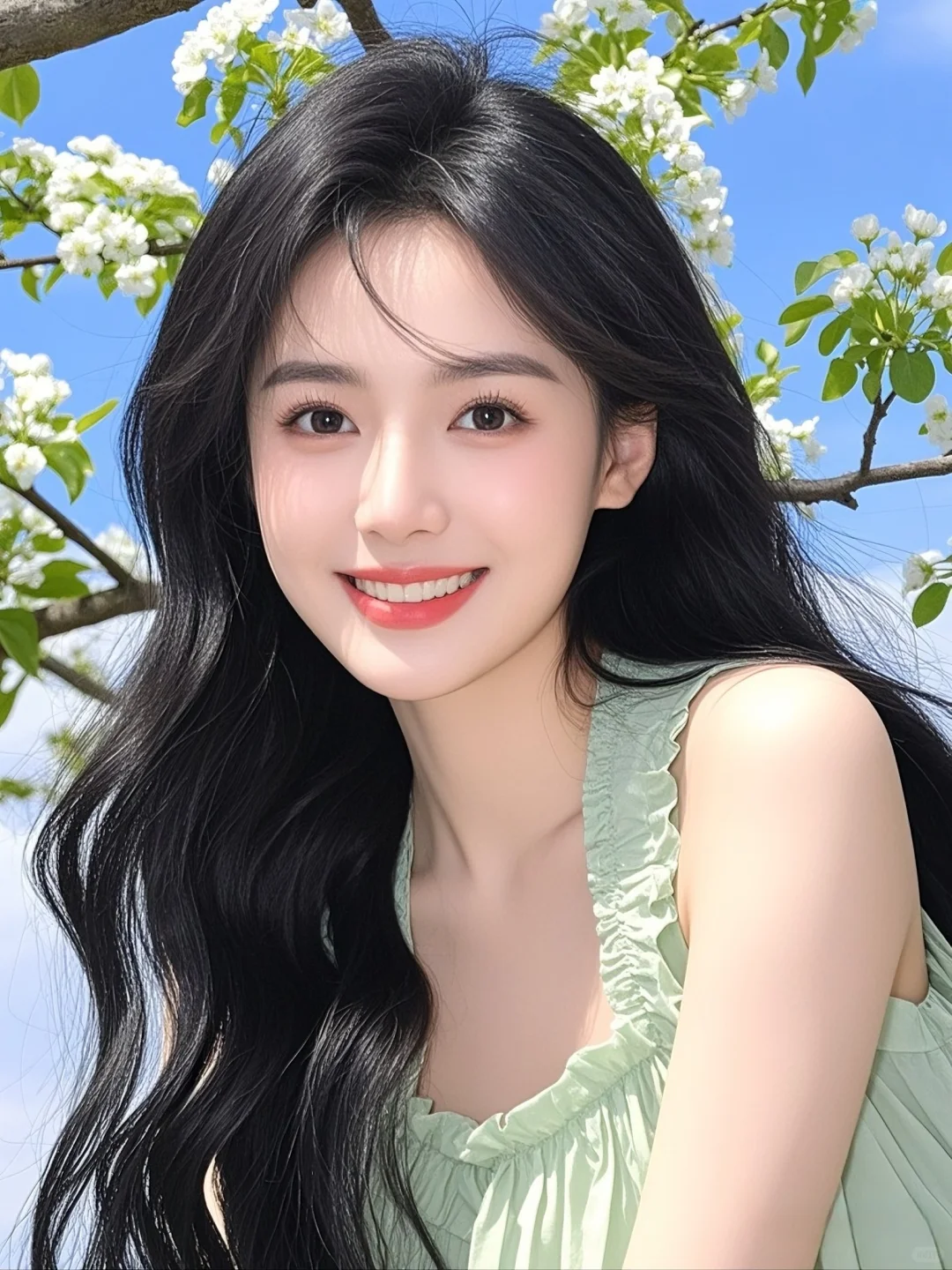 花与少女的梦幻邂逅，是温柔与浪漫的交织