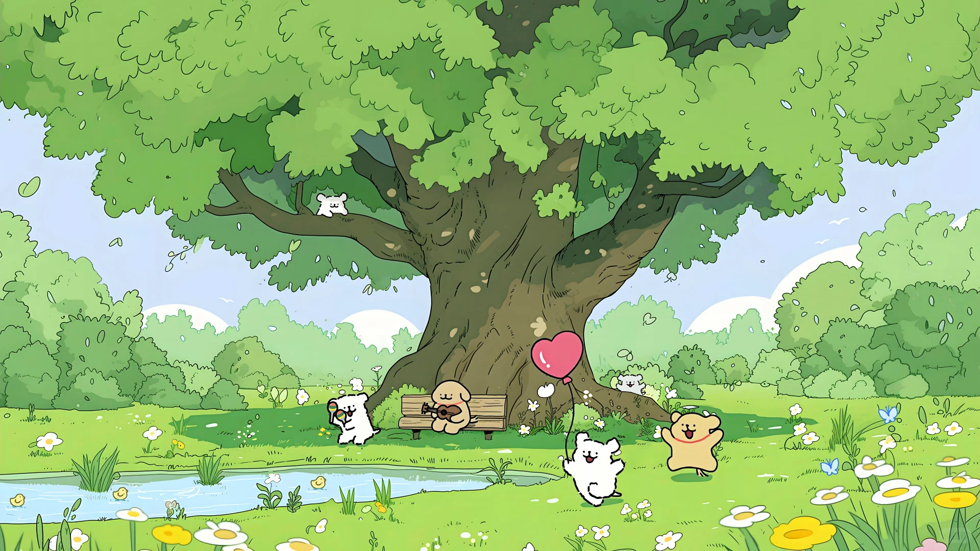 Share I 线条小狗高清壁纸【4K超清】