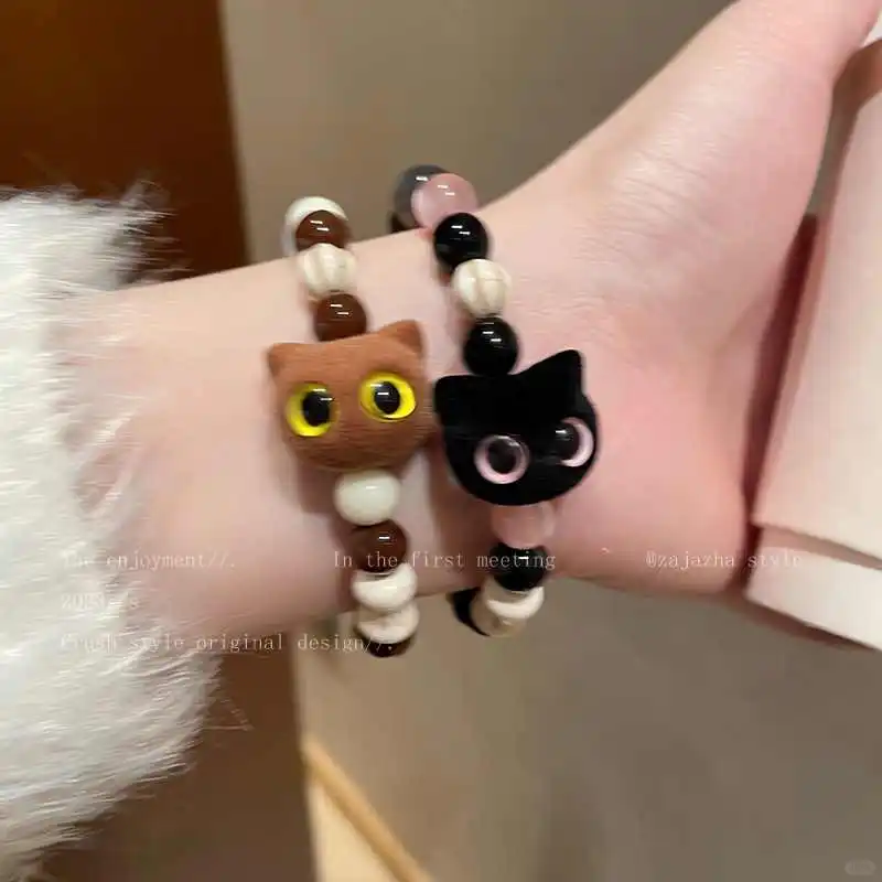 天然石小猫串珠手链女高颜值学生党手串轻奢