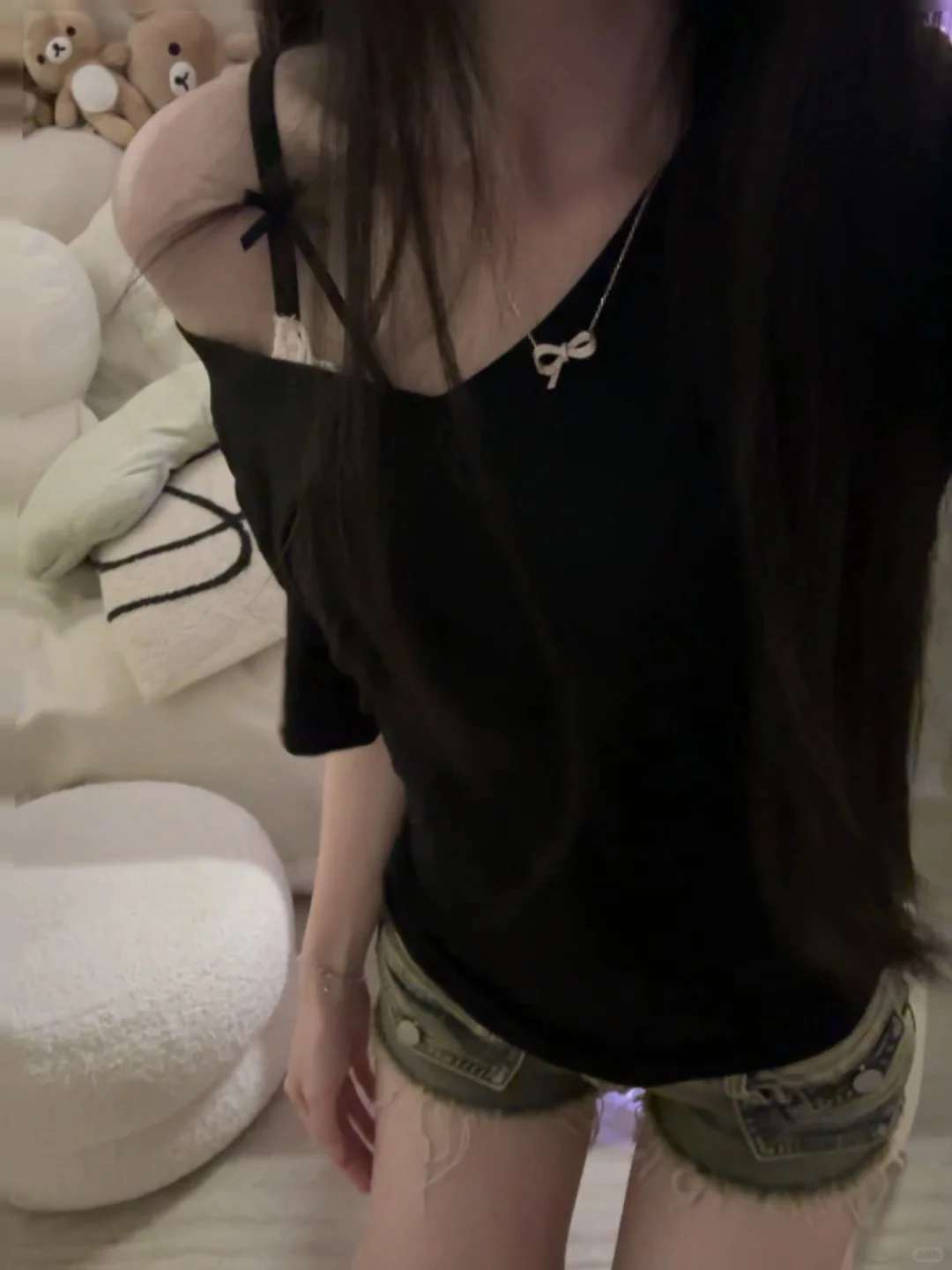 米米嘟蝴蝶结蕾丝内搭