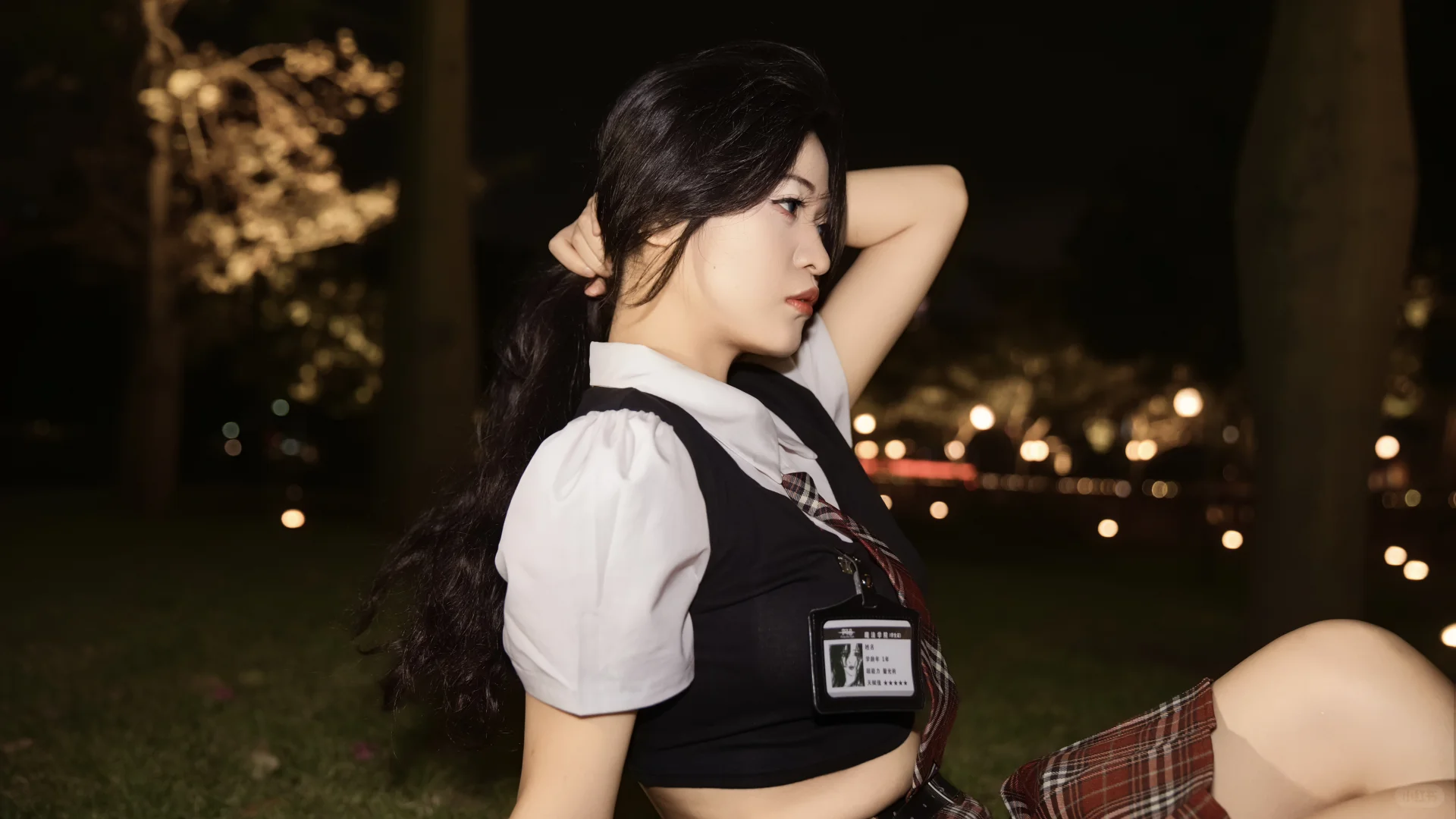 夜晚的jk 日系氛围感写真