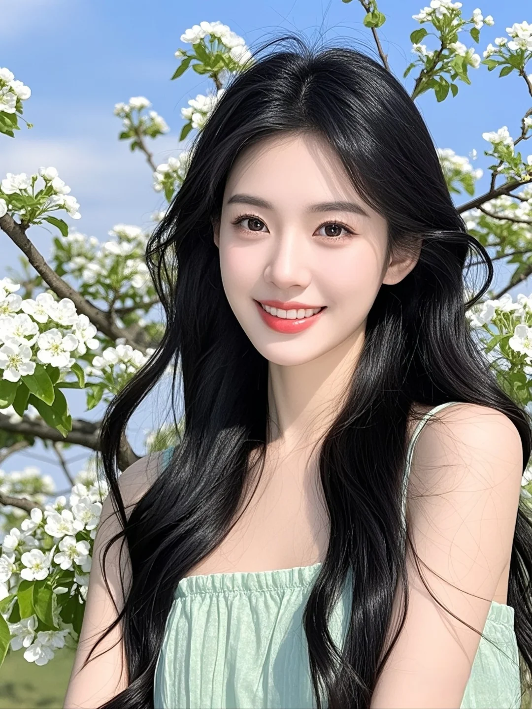 花与少女的梦幻邂逅，是温柔与浪漫的交织