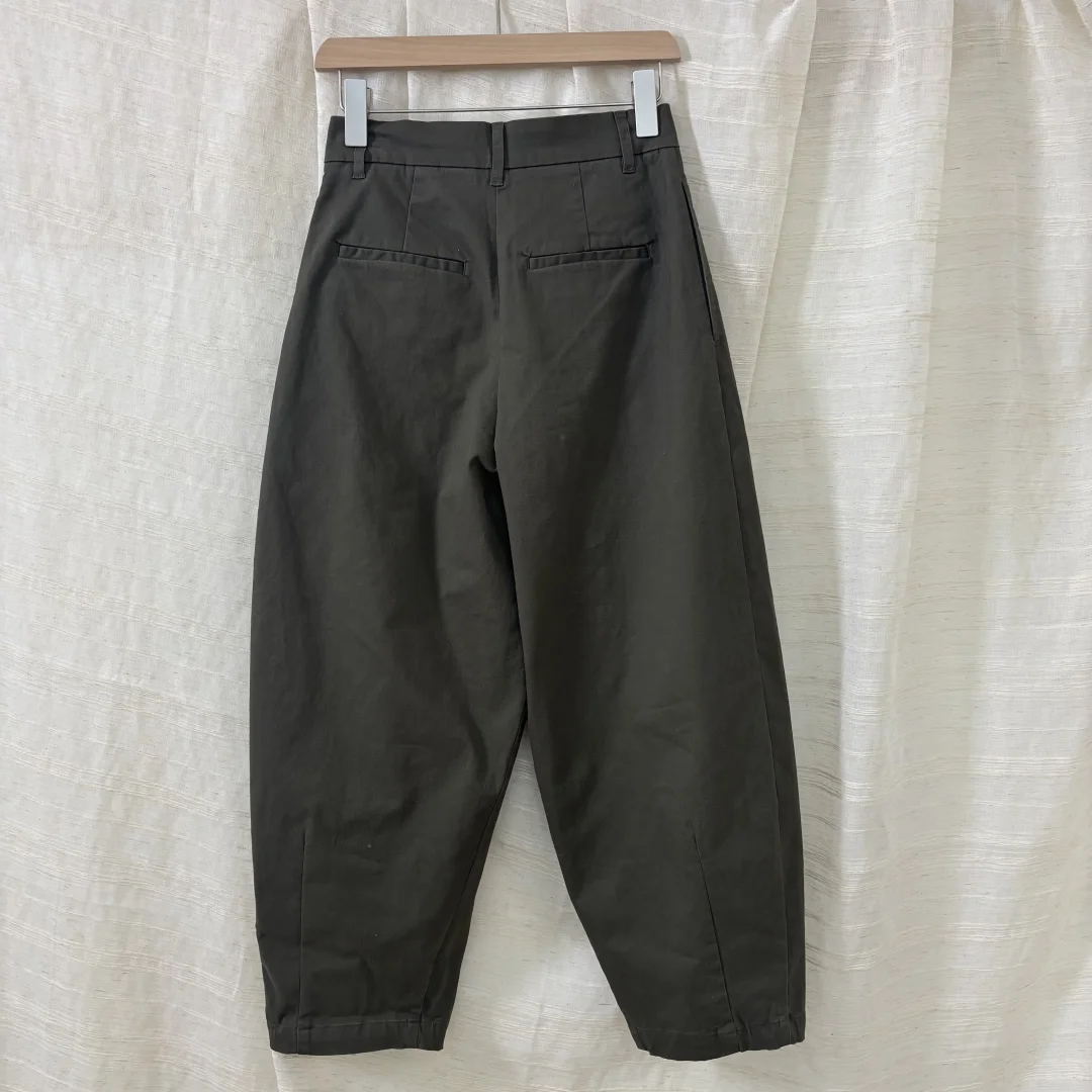 日系小众To@st~宽松纯棉高腰深褶哈伦休闲九