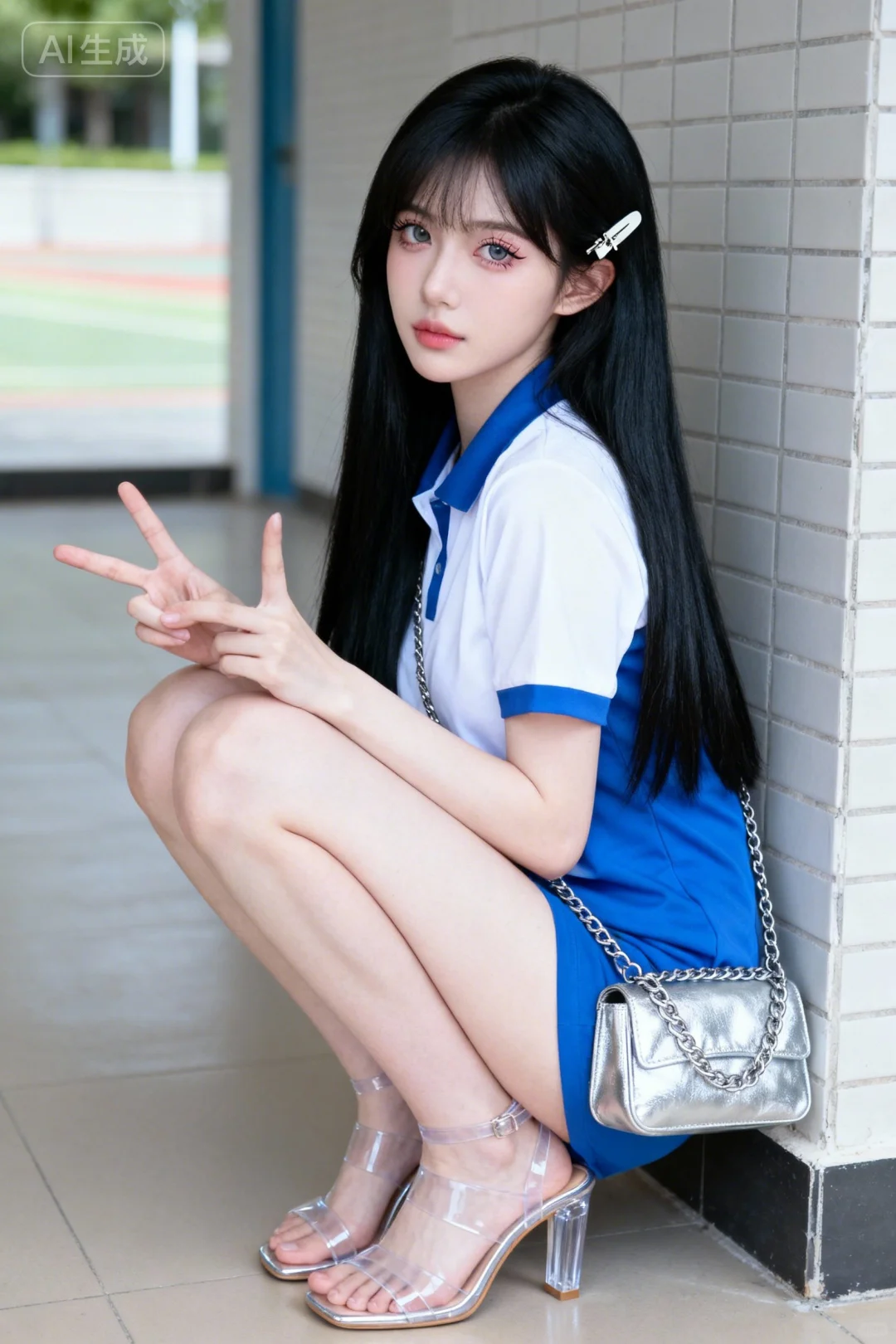 蓝色系的穿搭，是青春的活力象征