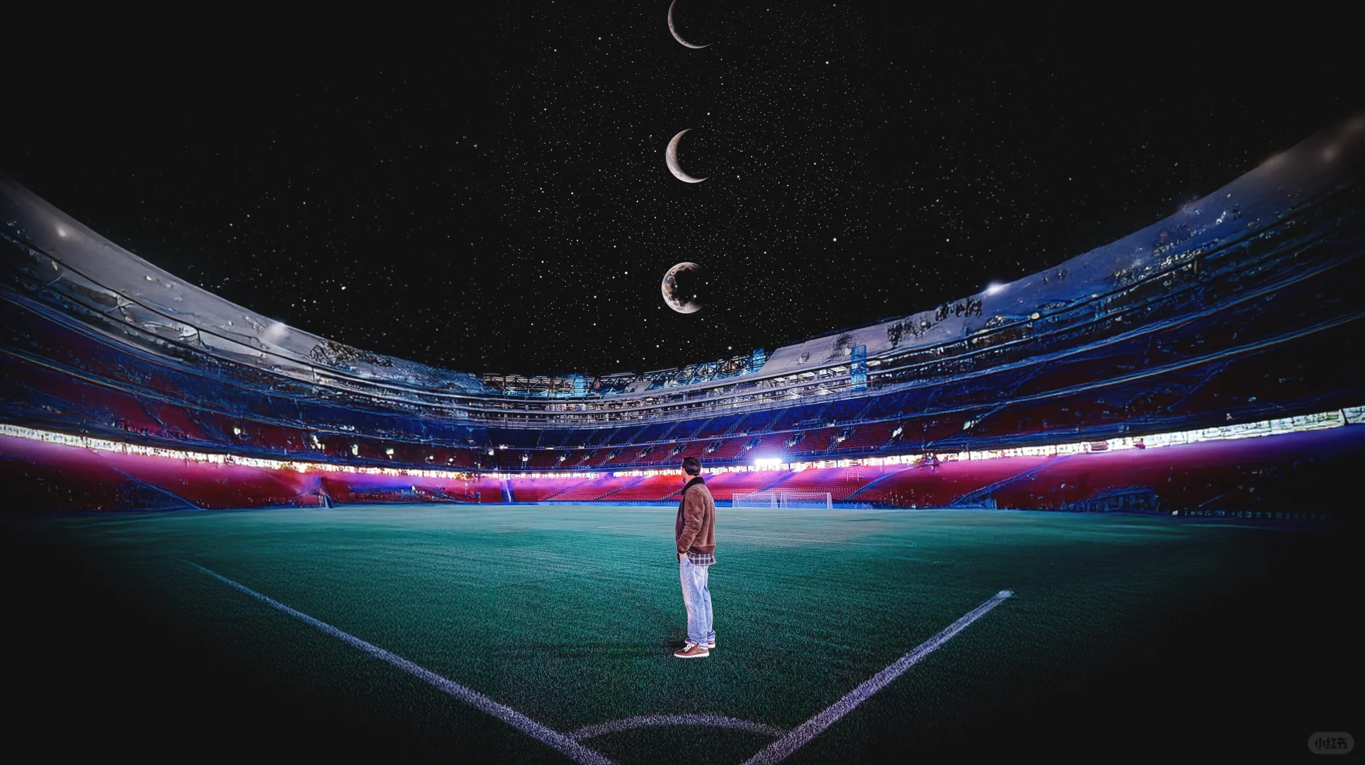 一组壁纸｜梅西｜夜访诺坎普（电脑壁纸）