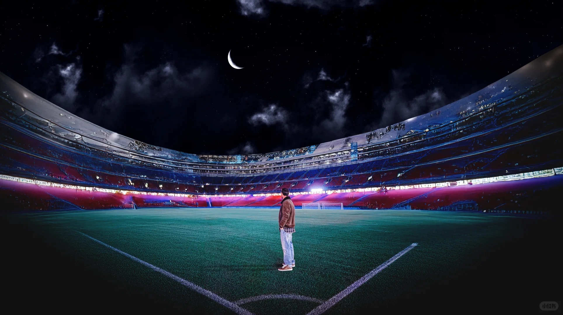 一组壁纸｜梅西｜夜访诺坎普（电脑壁纸）