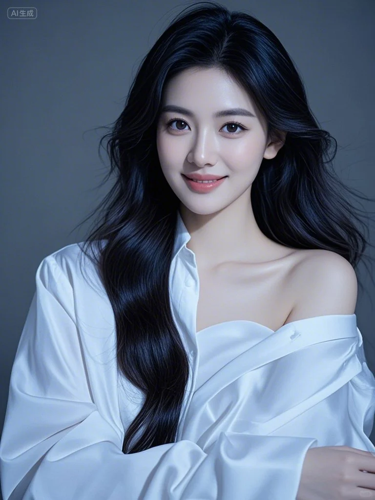 气质女神，白色衬衫～