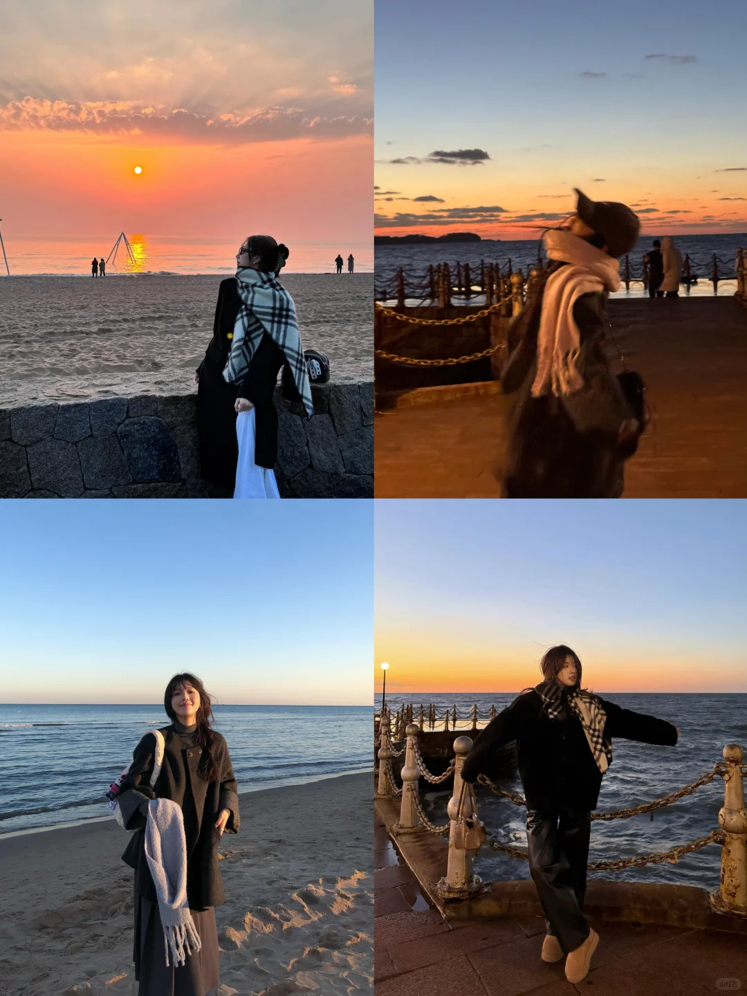 存一些冬天海边万能拍照姿势！