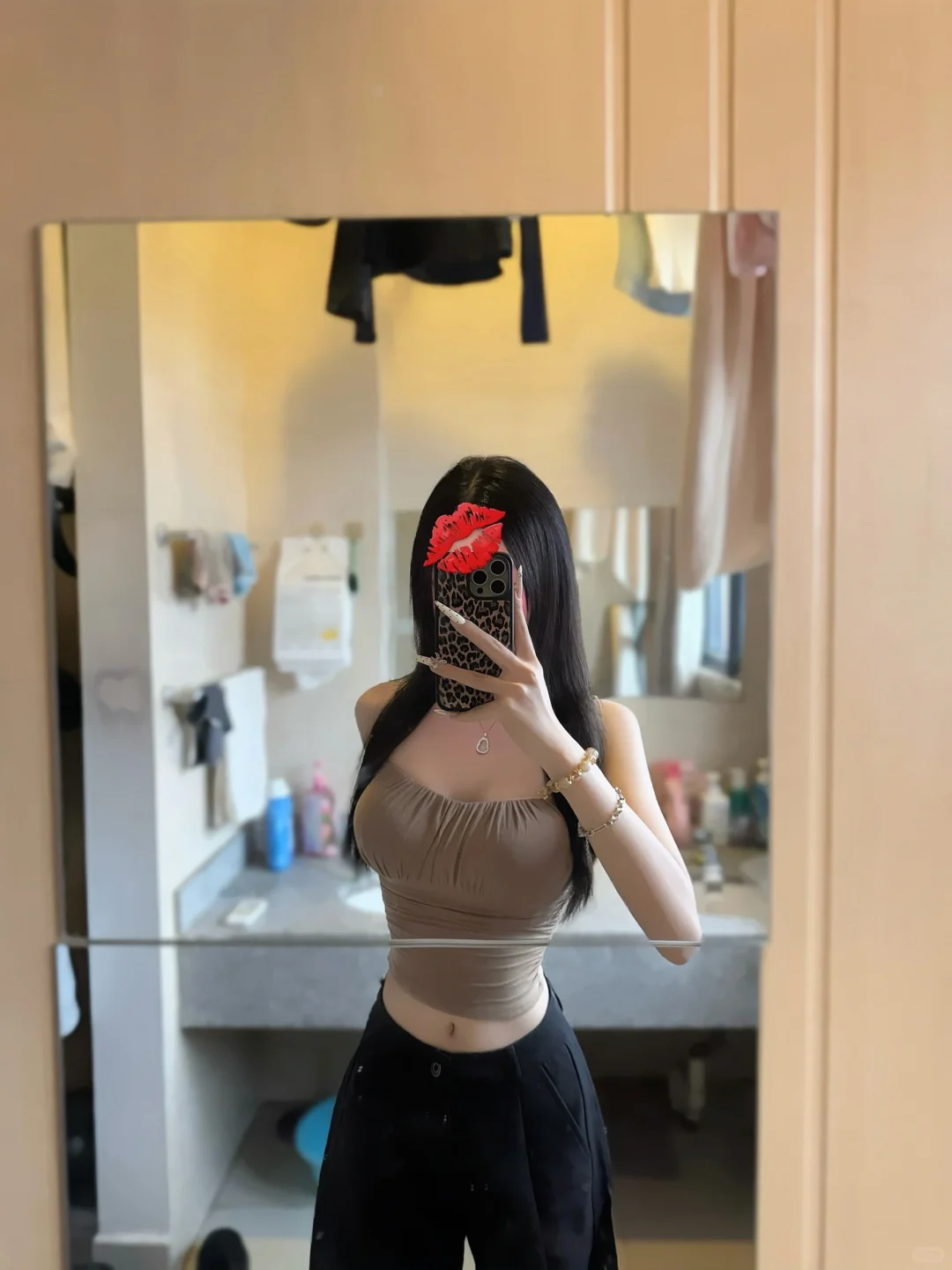 紧身吊带+西装裤🤎