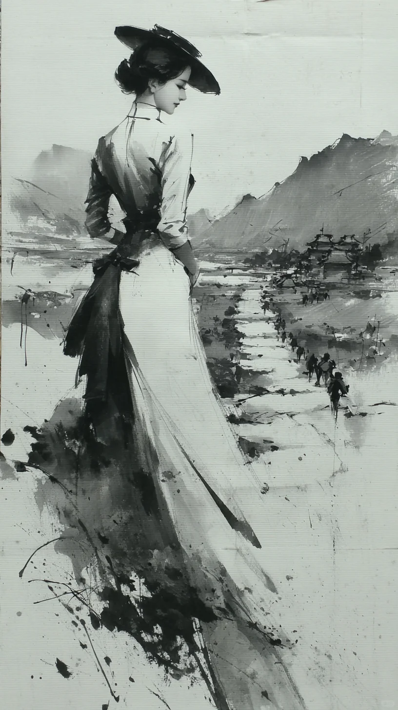水墨丹青处，佳人韵如诗