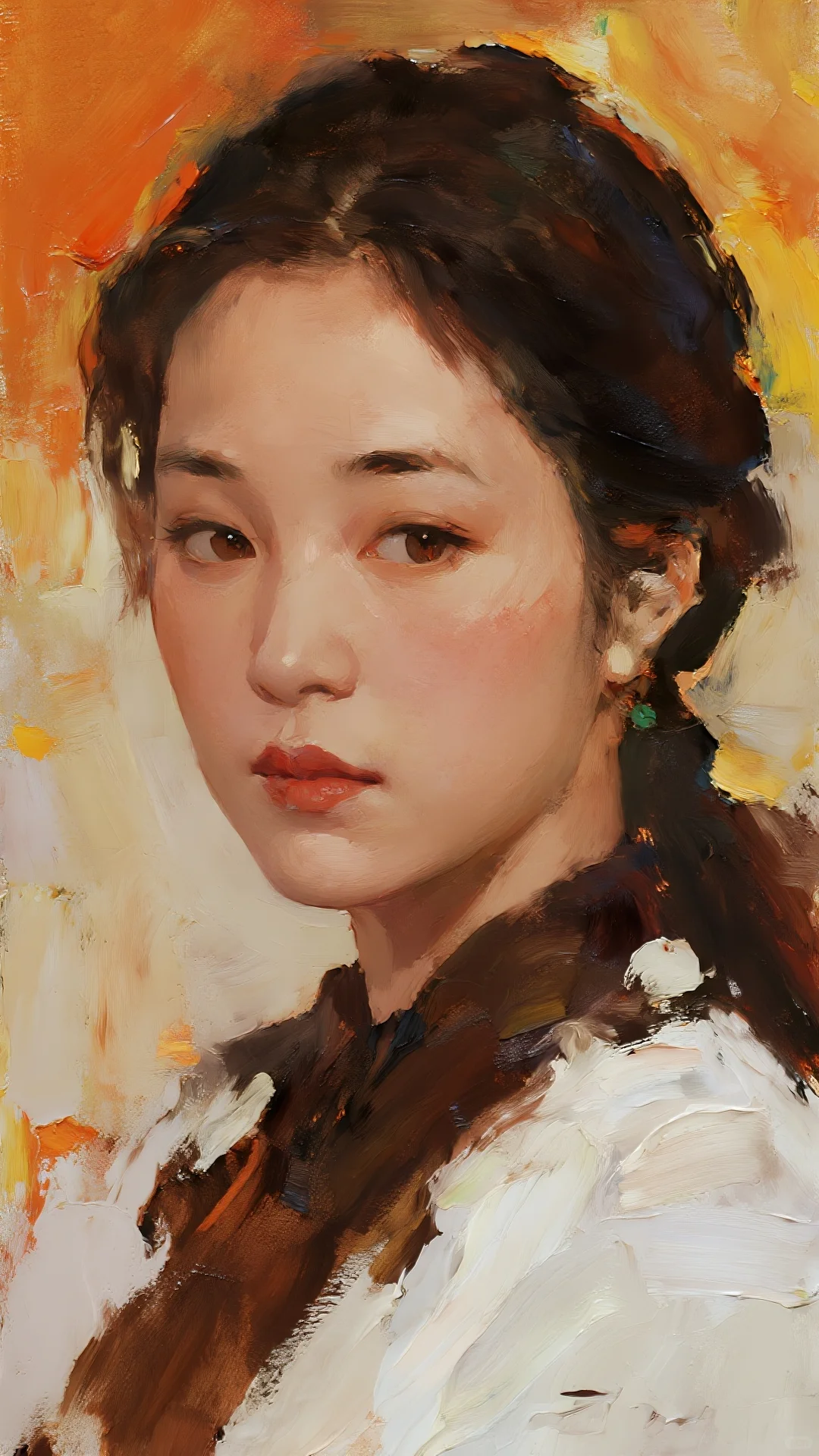 油画🖼️里的东方韵味美女，🌷美到失语