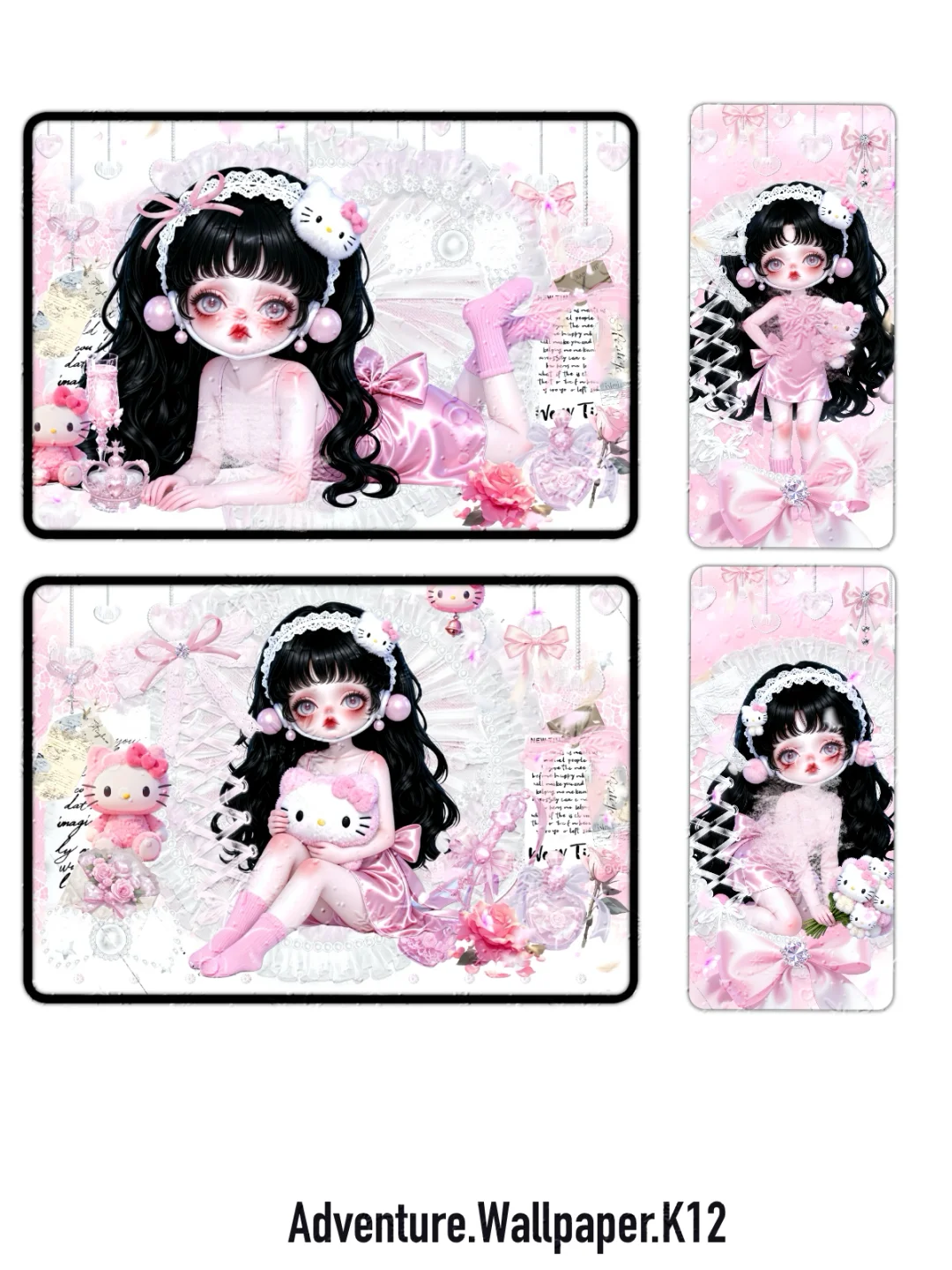 粉色Kitty和甜妹的梦幻联动！Sp壁纸