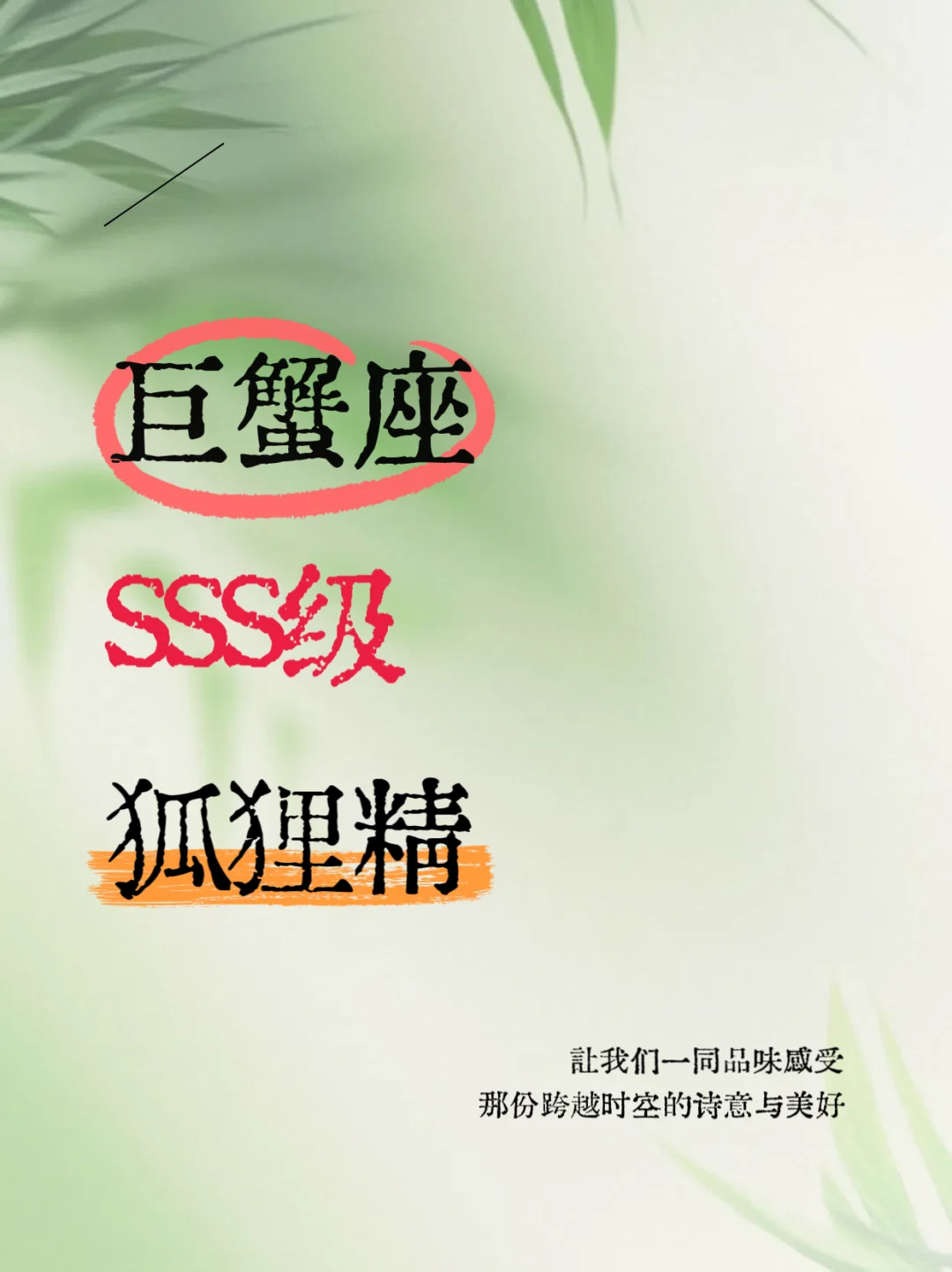 顶级狐狸精巨蟹座:以柔克刚的情感魔术师