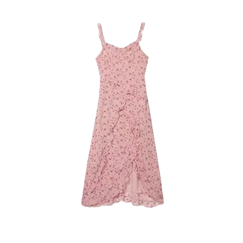 法式碎花连衣裙子女夏季高级感气质长裙收腰