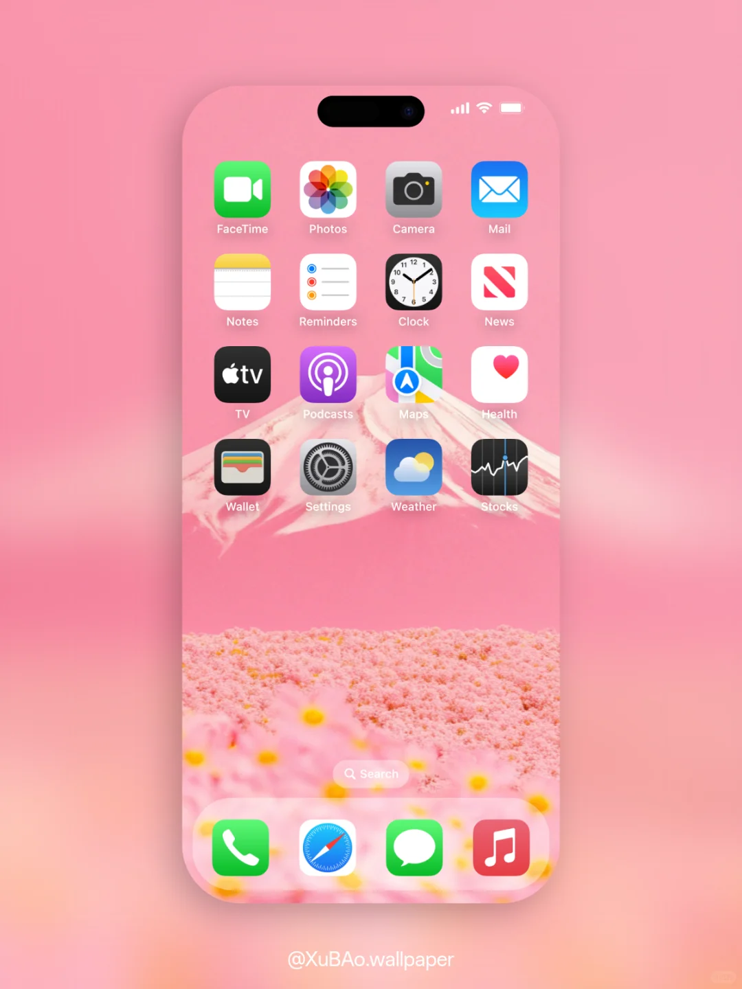 C2517 | 4k壁纸 | 山与花海[粉黛]