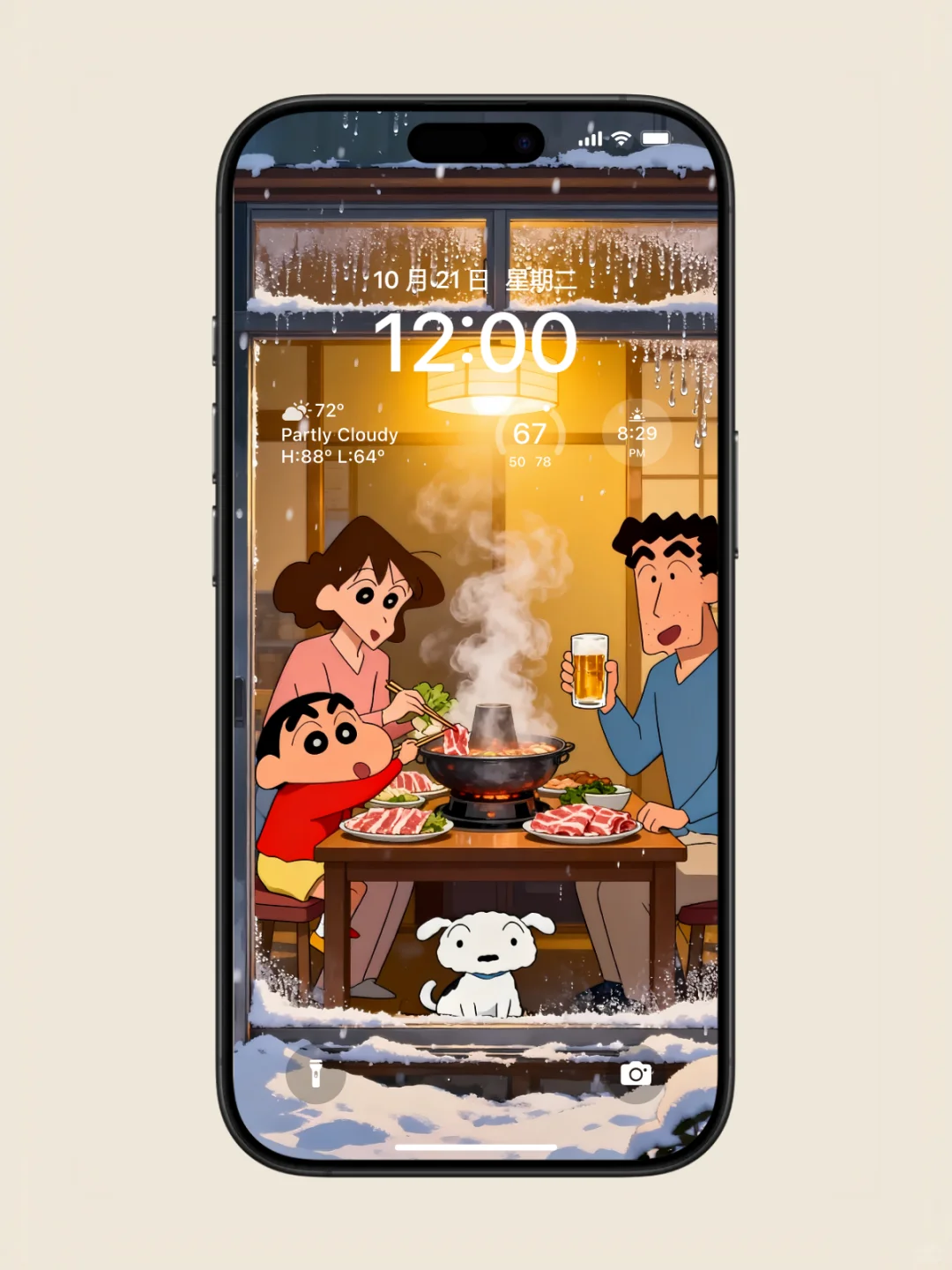 壁纸分享 | 小新一家的冬日火锅局🍲