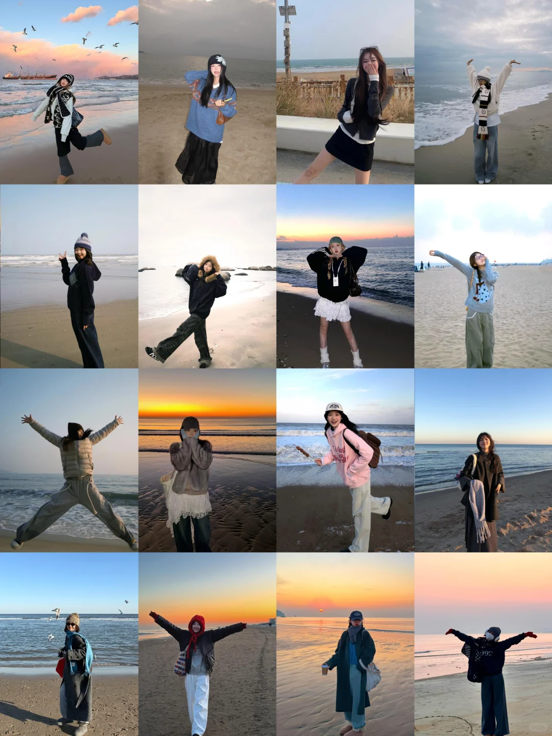 存一些冬日海边超绝松弛感拍照姿势📸！