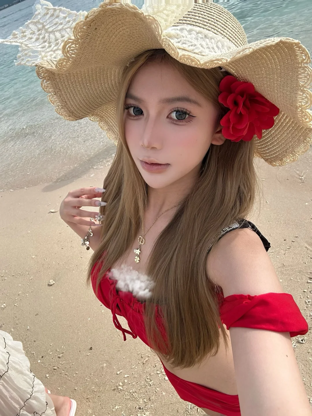 海边限定～红色是我的发言权！❤️🏖👙🫧