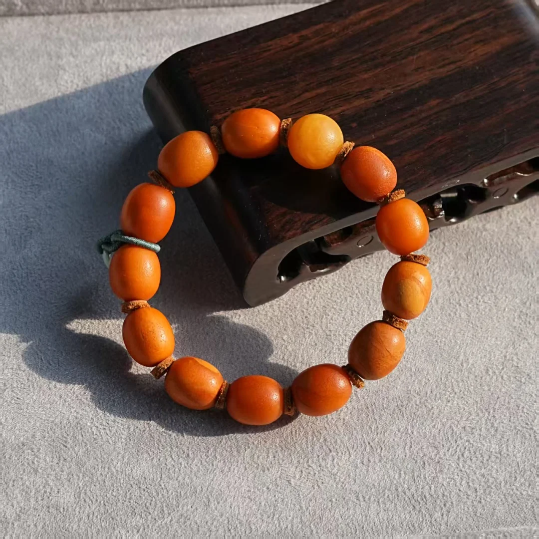 天呐！天然蜜蜡橘皮枣珠手串绝了！