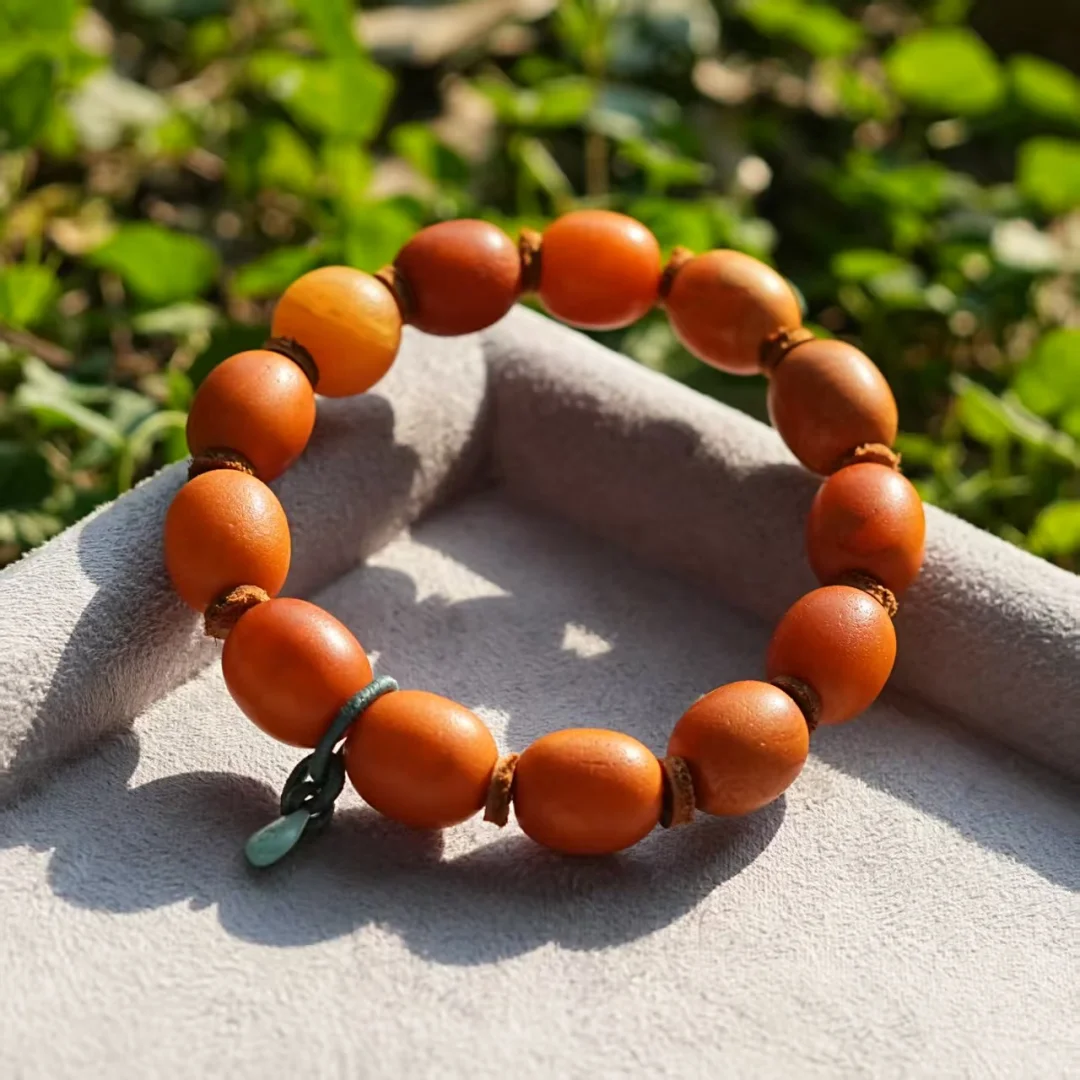 天呐！天然蜜蜡橘皮枣珠手串绝了！