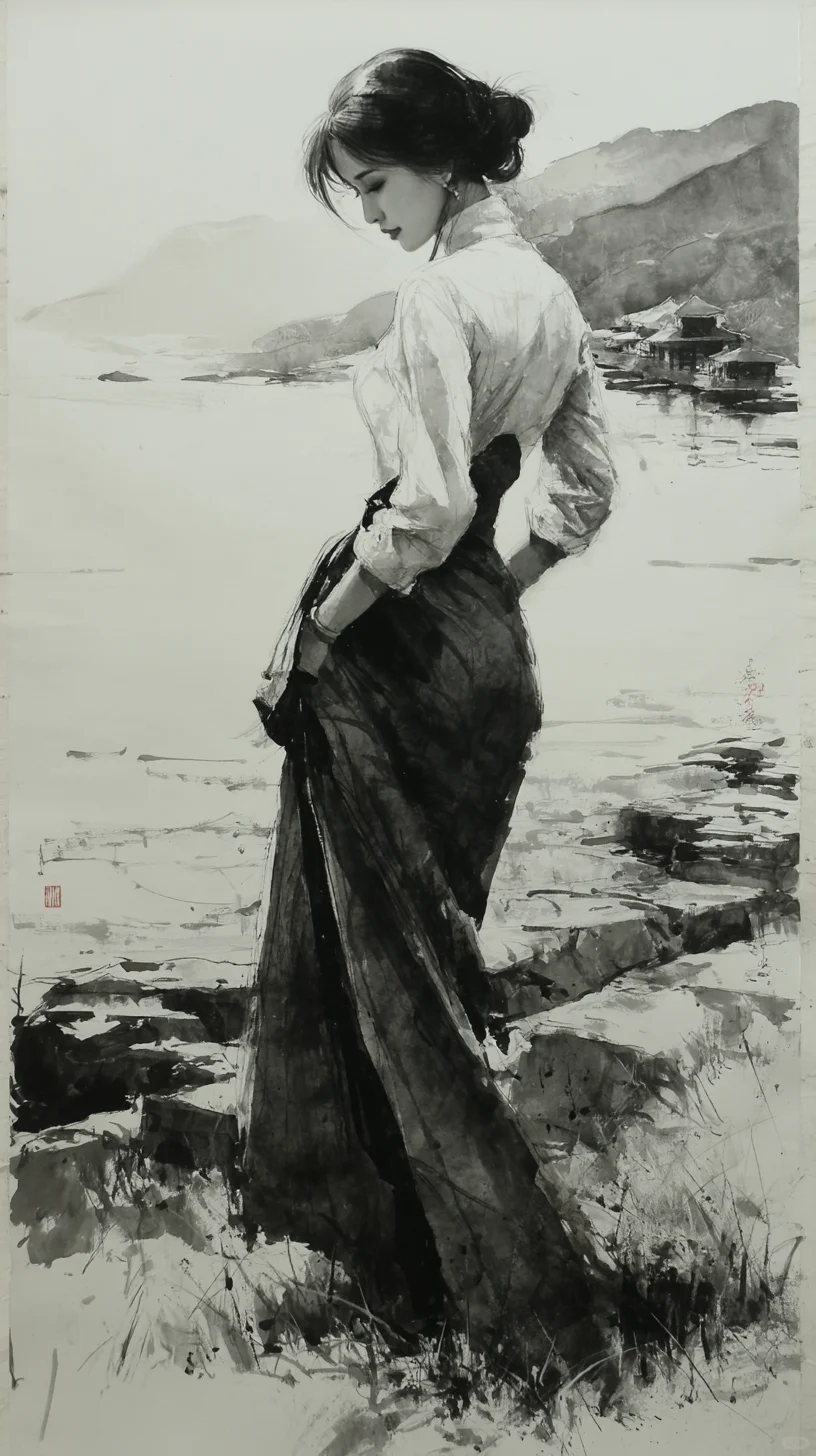 水墨丹青处，佳人韵如诗
