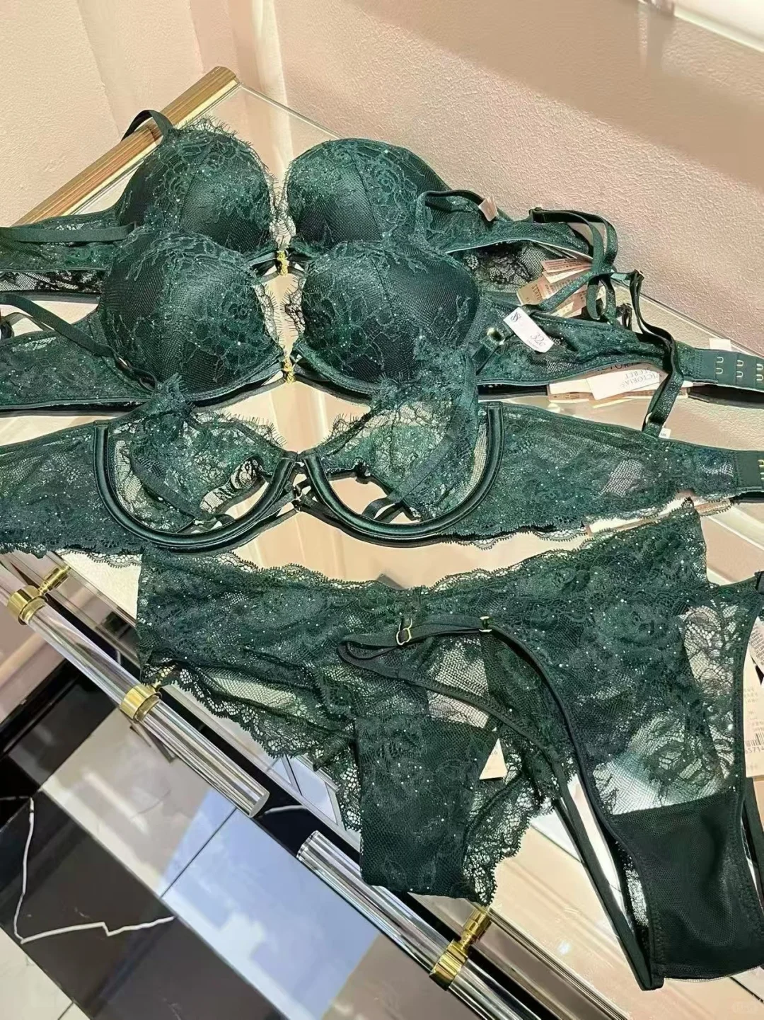 维密高品质孔雀绿内衣🟢