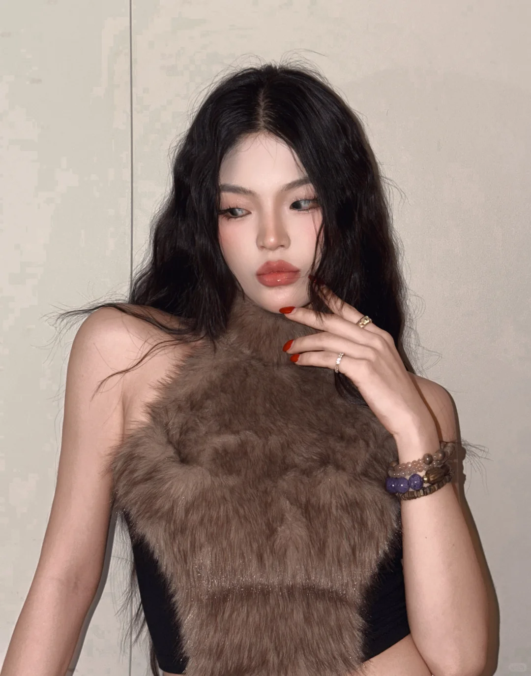 辣妹高级感毛毛领真的爱了！