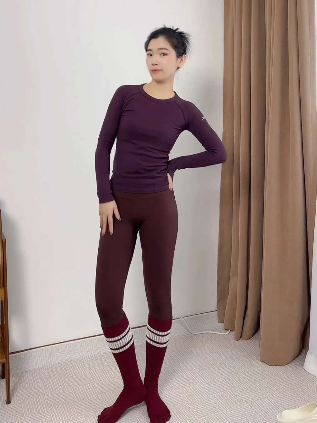 乌梅紫瑜伽长袖💜再次美到我❗整个人发光