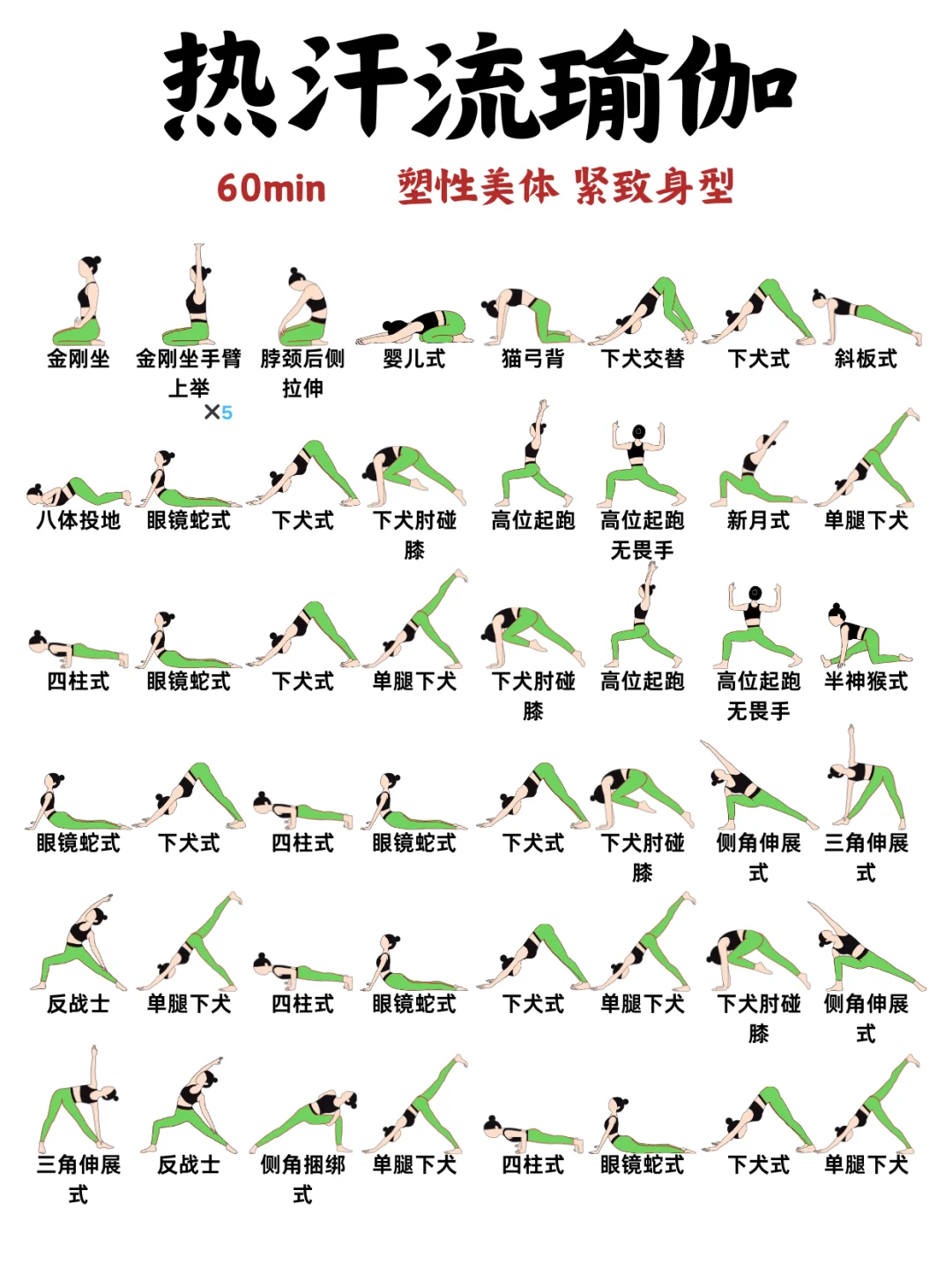 整整18套‼️瑜伽排课模板！🉑直接拿去用