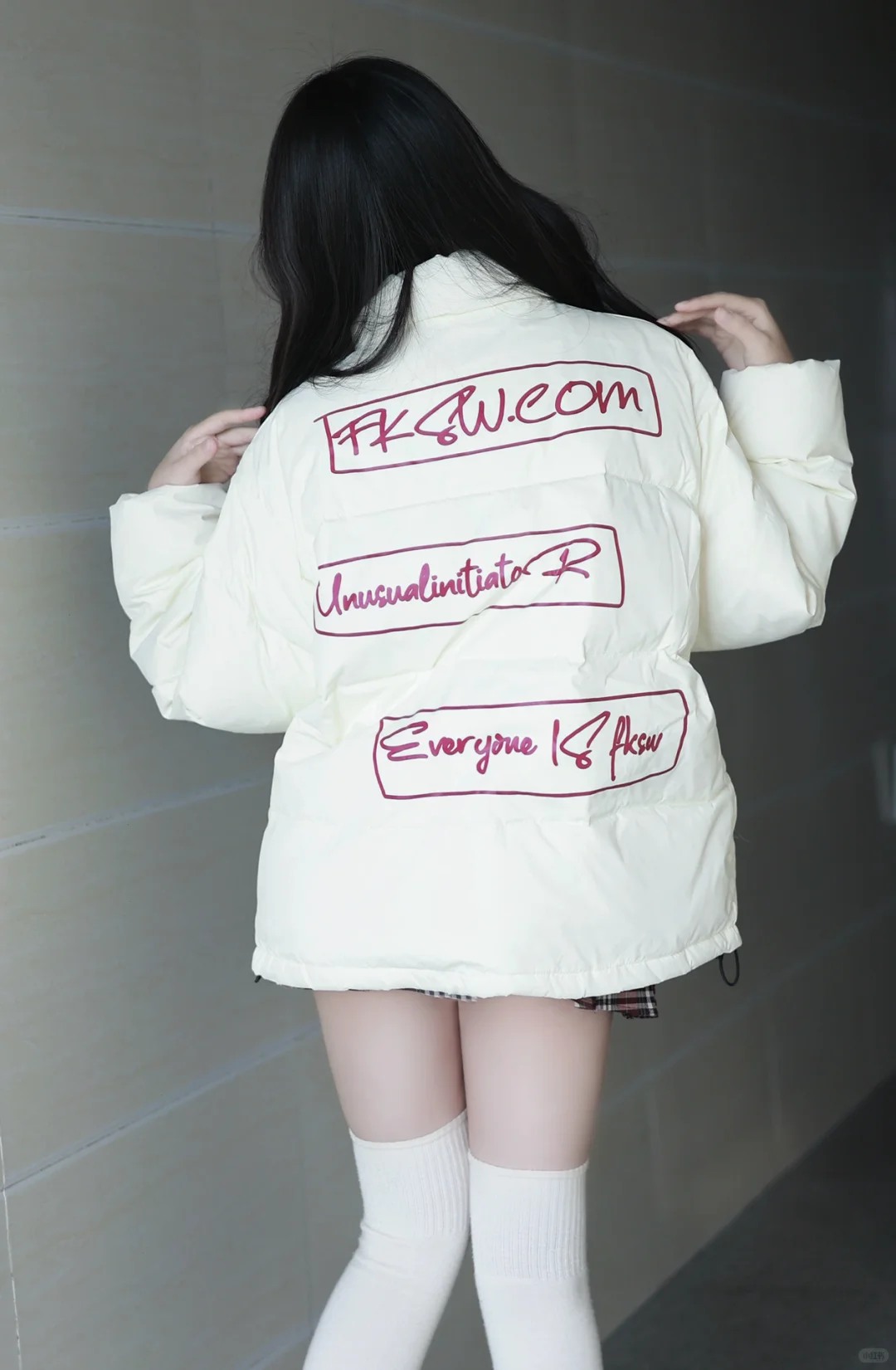 棉服➕过膝袜 冬天这么穿啦