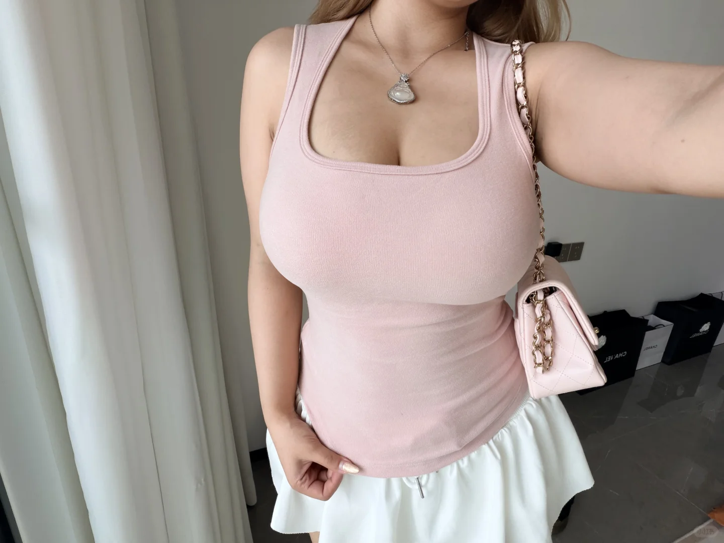 75g下垂外扩自带胸垫背心！大胸A-G杯聚拢提