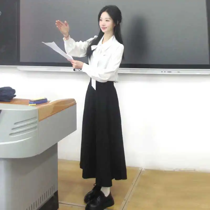 🌙白色衬衫女新款大学生教师穿搭教资面