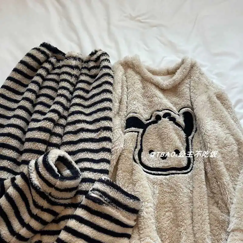 秋冬季睡衣少女珊瑚绒2025新款加厚法兰