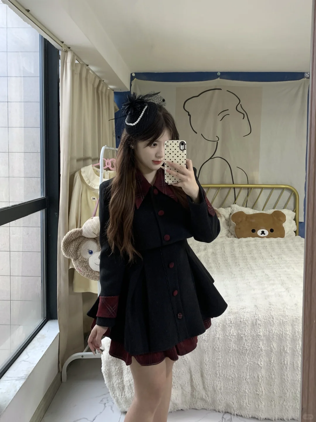 🎀毛呢拼接两件套完全就是我的菜！韩系甜美～