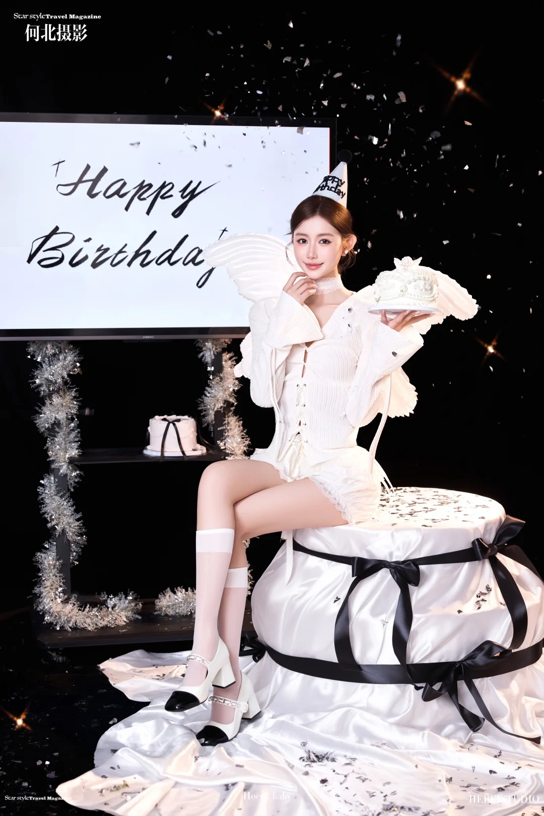 白纱裙+小翅膀=今天的限定天使